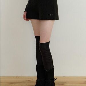 RE_L High Waist Black Knit Shorts